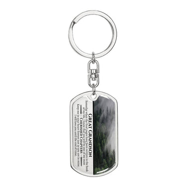 Great Grandson Cherished Chapters Dog Tag Keychain - Love You This Much